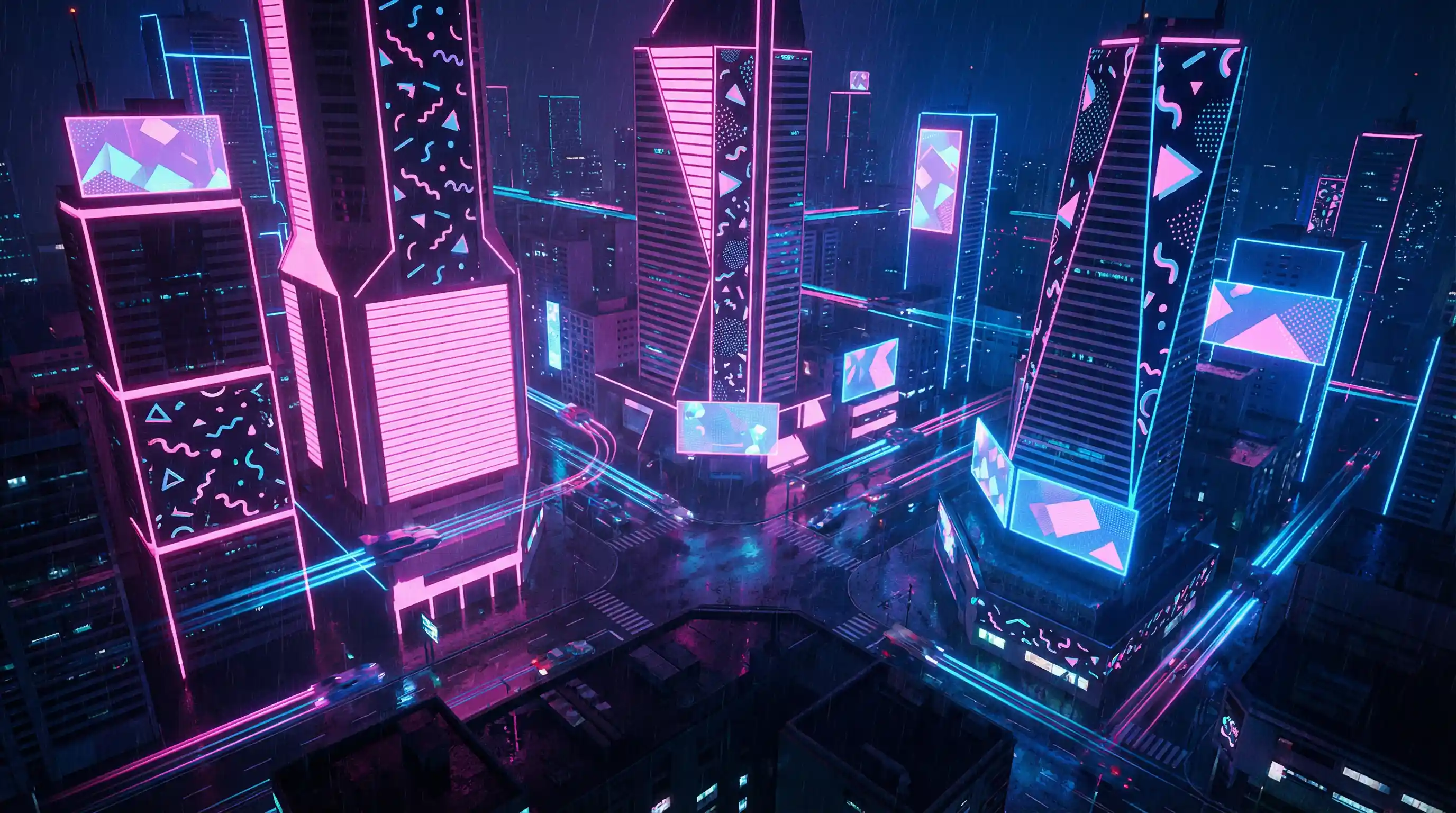 888体育 赛博不夜城全景夜景
